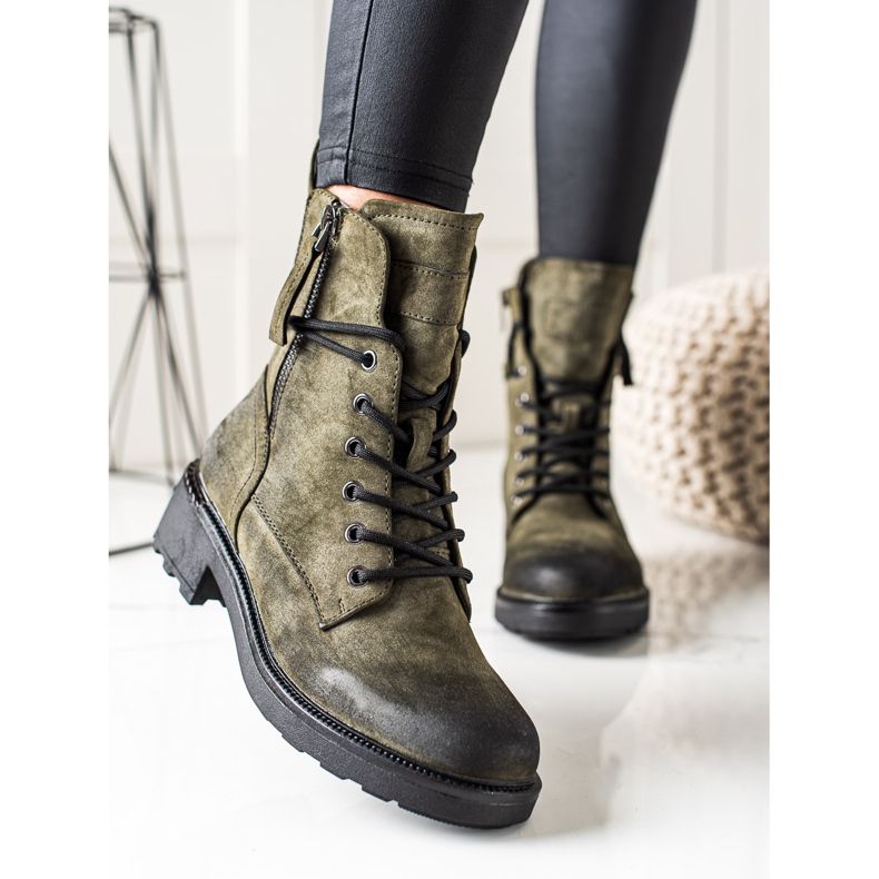 Evento Trabajadores clásicos con cremallera decorativa verde 2