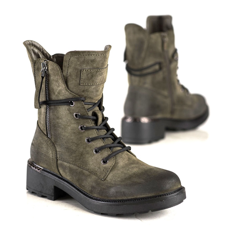 Evento Trabajadores clásicos con cremallera decorativa verde 1