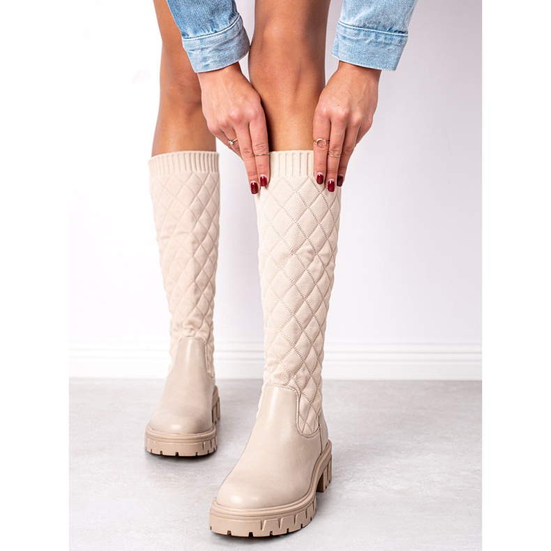 Seastar Botas de plataforma acolchadas beige 1