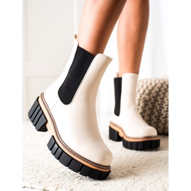 Seastar Botines Chelsea en la plataforma de moda beige negro 4