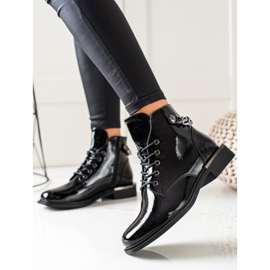 Botas elegantes barnizadas de Sergio Leone negro 6