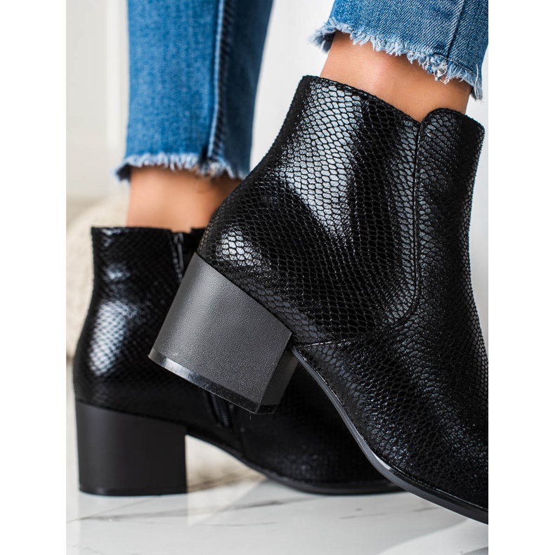 Botas Sergio Leone con estampado de serpiente brillante negro 1