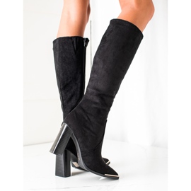 Seastar Botas de ante con puntera decorativa negro 3
