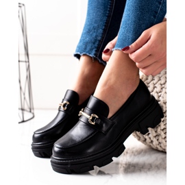 Diamantique Mocasines de piel ecológica negro 3
