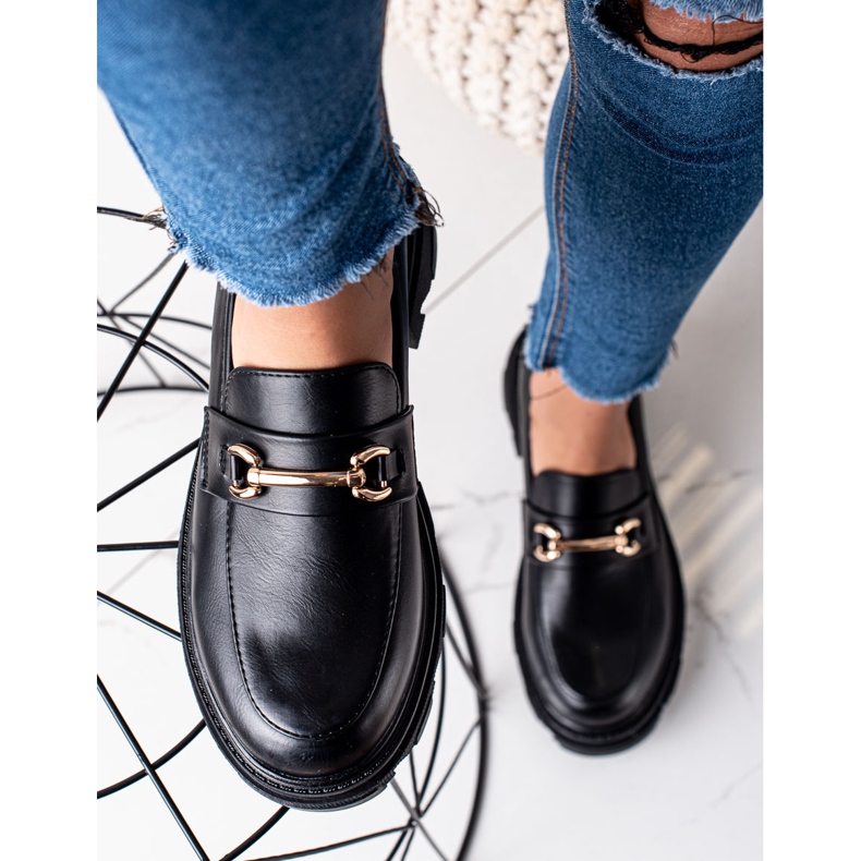 Diamantique Mocasines de piel ecológica negro 1