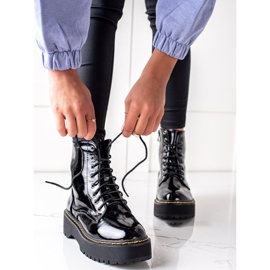 Goodin Botines lacados en la plataforma negro 2