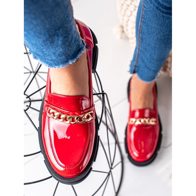 Goodin Mocasines rojos de moda 1
