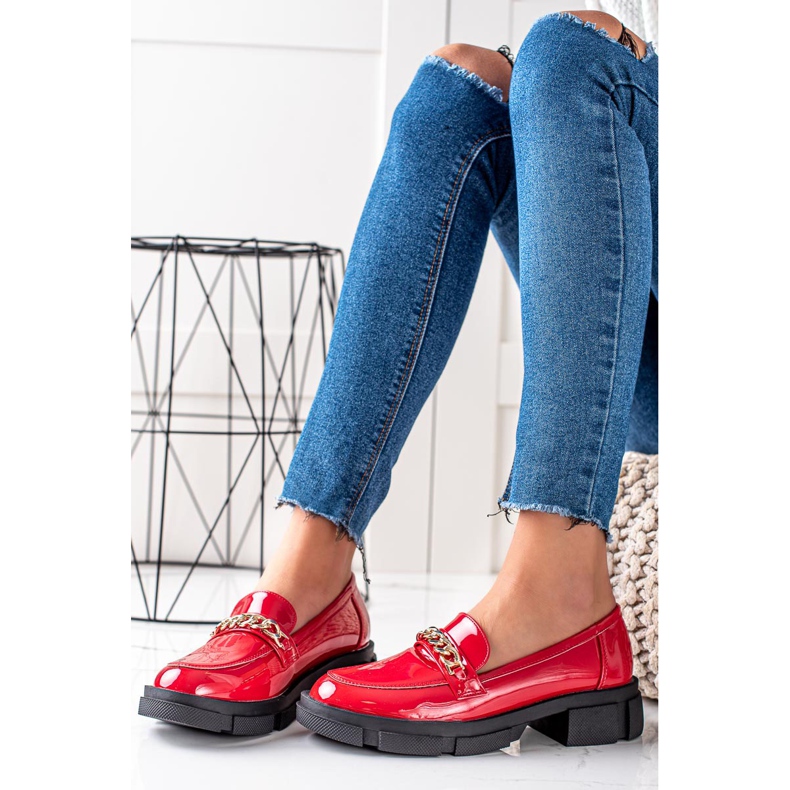 Goodin Mocasines rojos de moda 2