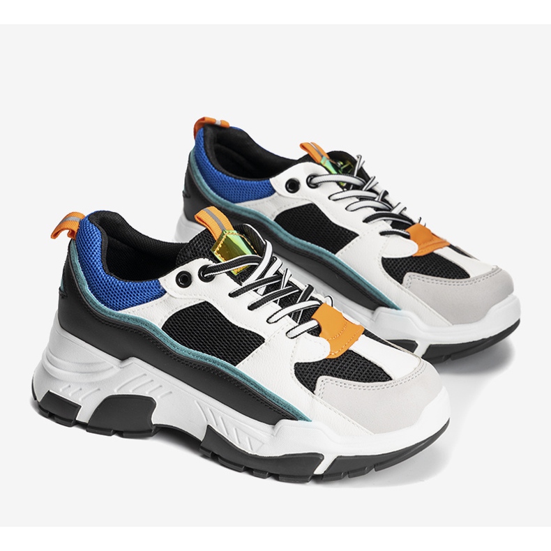 Zapatillas negras sobre suela alta de Omerta blanco negro multicolor 1