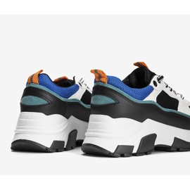 Zapatillas negras sobre suela alta de Omerta blanco negro multicolor 3