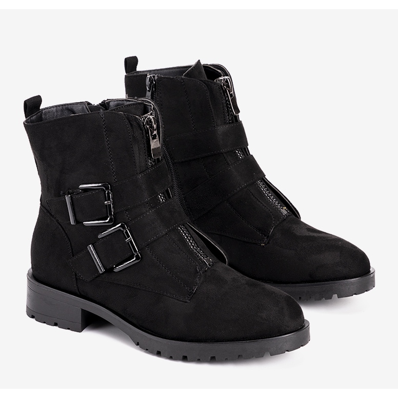 Botines mujer de ante Seashell negro 1 Botines mujer de ante Seashell negro 1