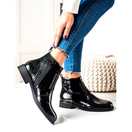 Botines de charol con estampado animal Sergio Leone BT400 Negro 3 Botines de charol con estampado animal Sergio Leone BT400 Negro 3