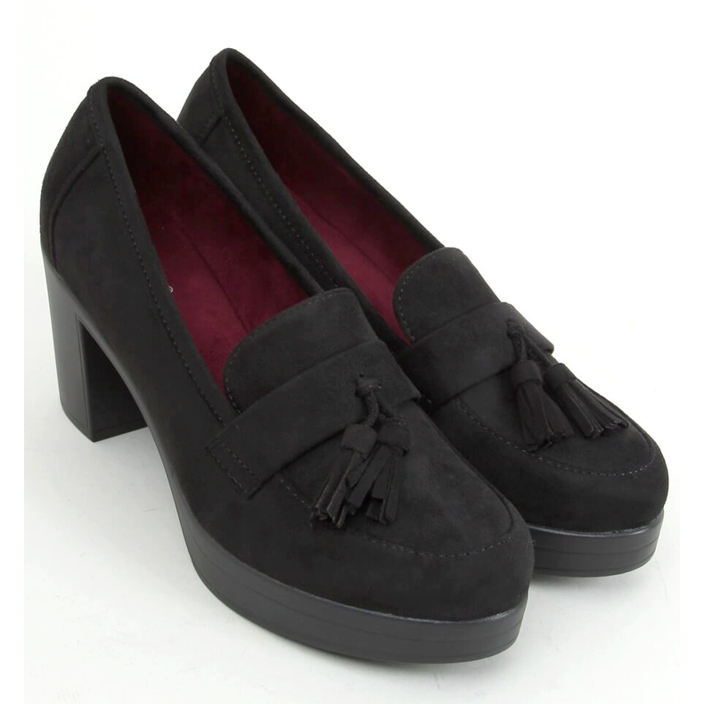 Zapato de salón en poste y plataforma negro 8B817 Negro 2