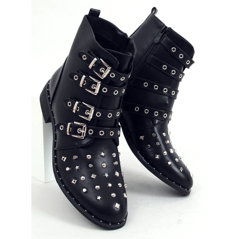 Negro Botas con tachuelas negro M8AX1658-18 Negro 2