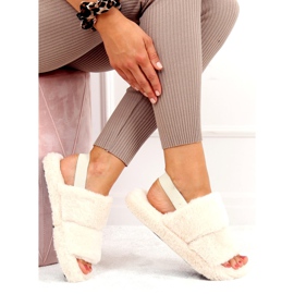 Pantuflas mujer piel crema N-92 Beige crudo 4