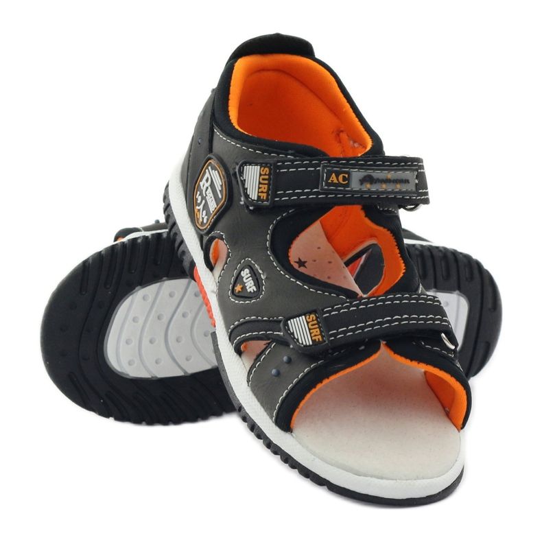 American Club Sandalias con tacón Americano 86948 gris naranja 3