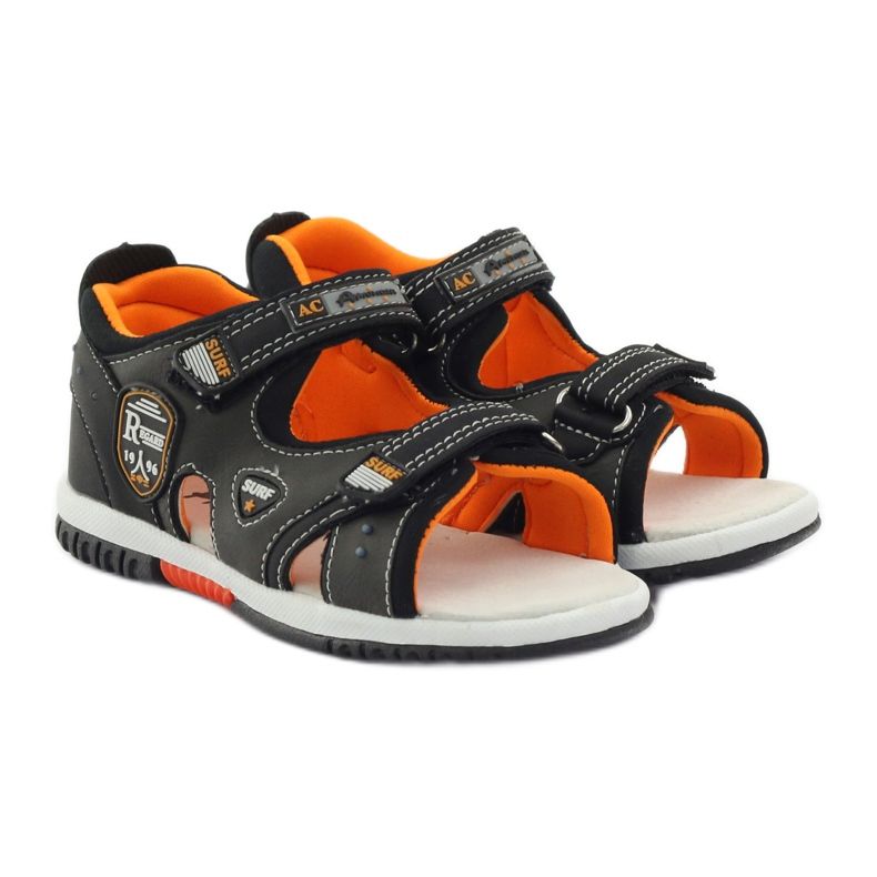 American Club Sandalias con tacón Americano 86948 gris naranja 4