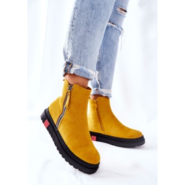 PS1 Botines de ante Jodhpur botas en la plataforma amarilla de Nessa amarillo 3