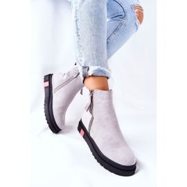 PS1 Botas Suede Booties Jodhpur en la plataforma Grey Nessa gris 1