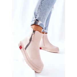 PS1 Botas Suede Booties Jodhpur en la plataforma Beige Nessa 5