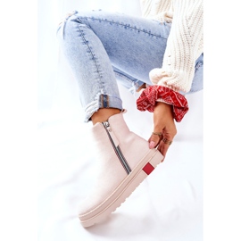 PS1 Botas Suede Booties Jodhpur en la plataforma Beige Nessa 7