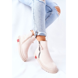 PS1 Botas Suede Booties Jodhpur en la plataforma Beige Nessa 4