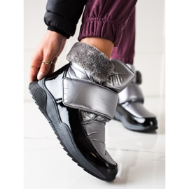 S. BARSKI Botas de nieve con pelo de S.BARSKI negro plata 1 S. BARSKI Botas de nieve con pelo de S.BARSKI negro plata 1