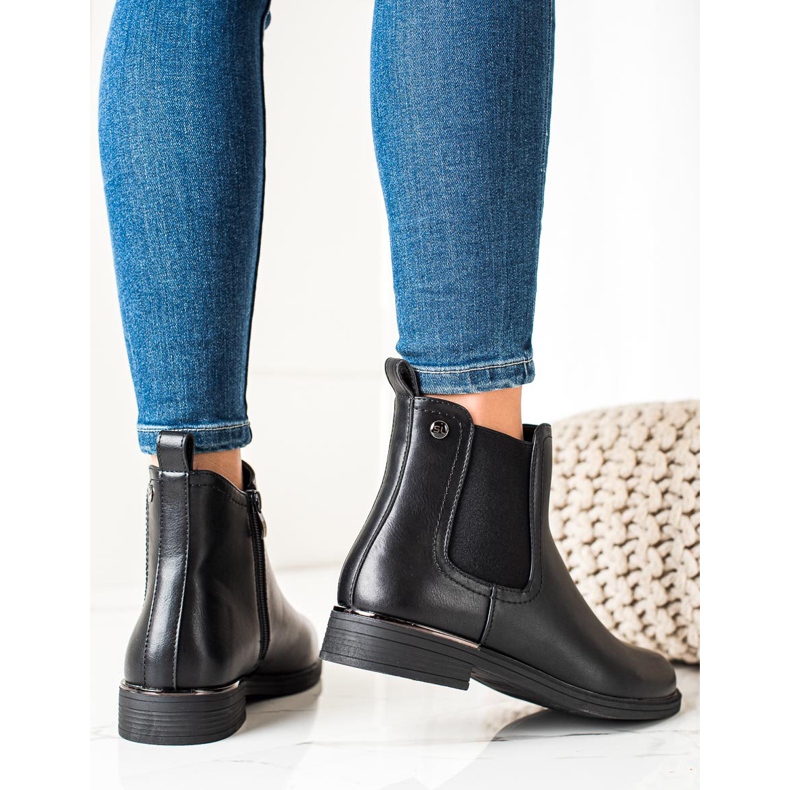 Sergio Leone Botas negras clásicas con cremallera negro 1