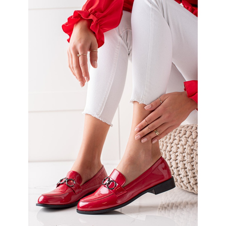Goodin Mocasines lacados rojo 1