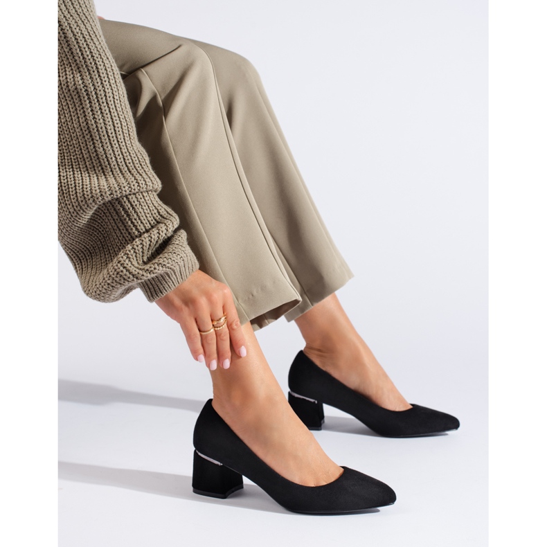 Goodin Salones elegantes de ante negro 1