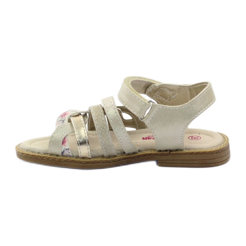 American Club Sandalias americanas chicas para velcro 15079 beige/oro 2