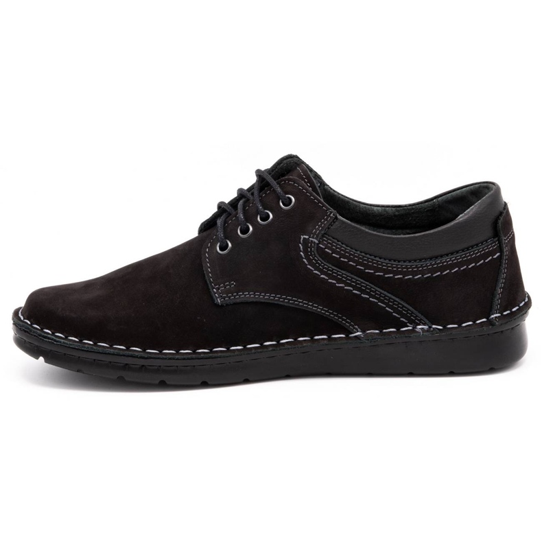 Olivier Zapato casual hombre piel 7095 negro nubuck 1