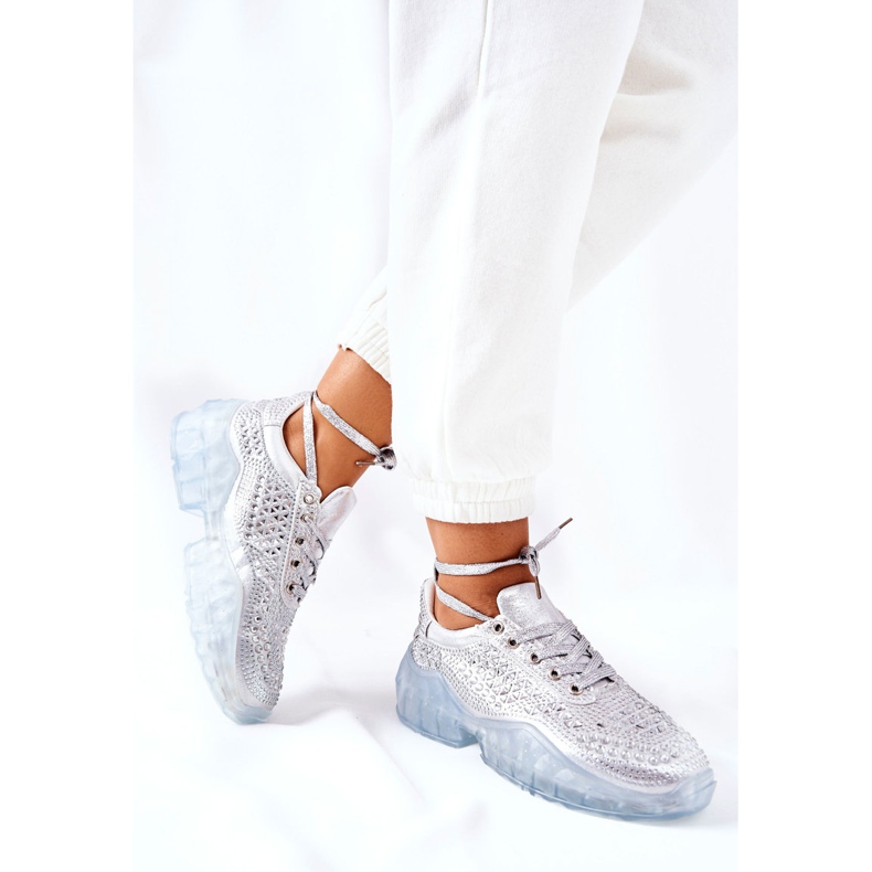 Zapatillas Deportivas Con Cubic Zirconia Lu Boo Plata 1 Zapatillas Deportivas Con Cubic Zirconia Lu Boo Plata 1