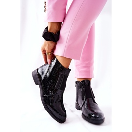 Botas Lacadas De Tacón Alto Sergio Leone BT400 Negro 8