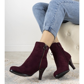 Botas granate con cremallera decorativa Yoana burdeos 1