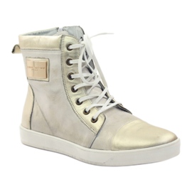 Zapatos deportivos de piel Nikopol 522 High Gold blanco multicolor dorado 1