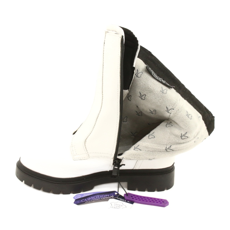 Botas de mujer blancas Caprice 9-25454-27 108 White Naplak blanco negro 3