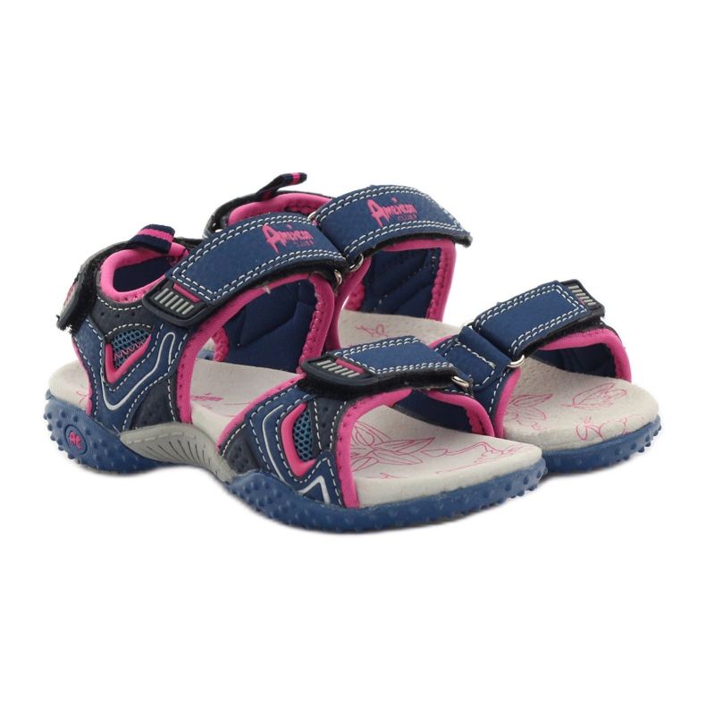 American Club Sandalias deportivas para niña American 1617 multicolor rosado 4