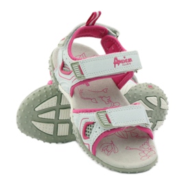 American Club Sandalias deportivas para niña American 1617 blanco rosa 3