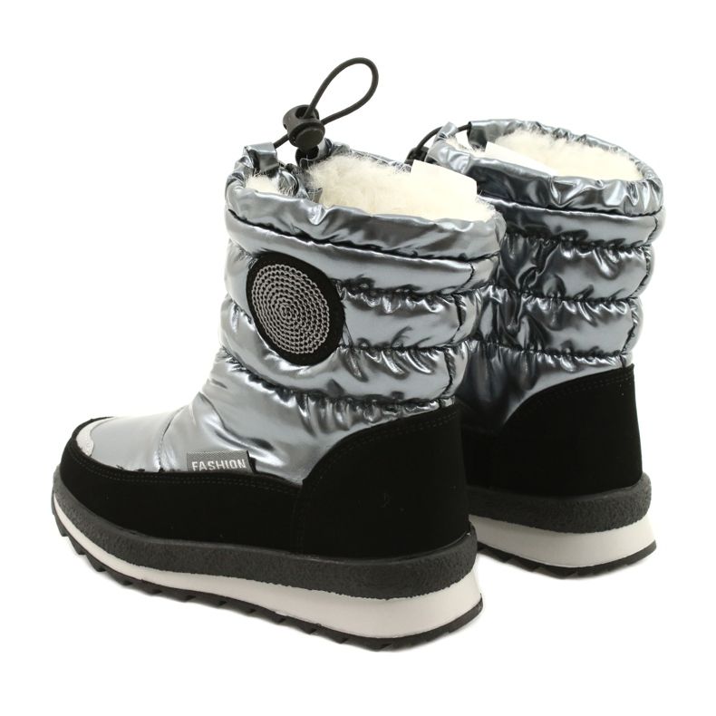 Evento Botas de Nieve Botas hasta la Rodilla para Niños Miss❤E 21DZ23-4324 Gris negro plata 6