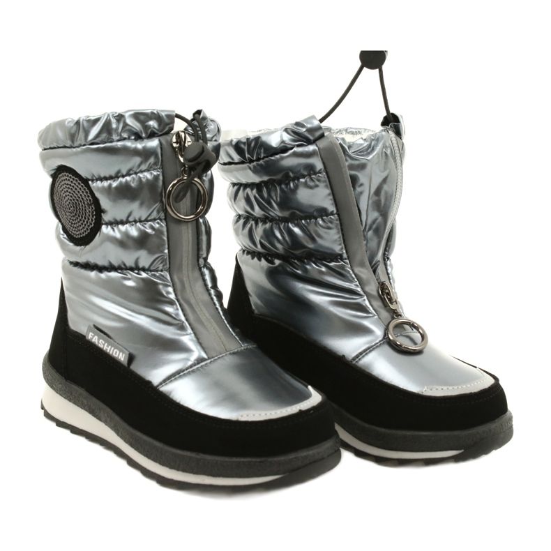 Evento Botas de Nieve Botas hasta la Rodilla para Niños Miss❤E 21DZ23-4324 Gris negro plata 7