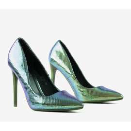 Tacones azules iridiscentes de Audrey 2