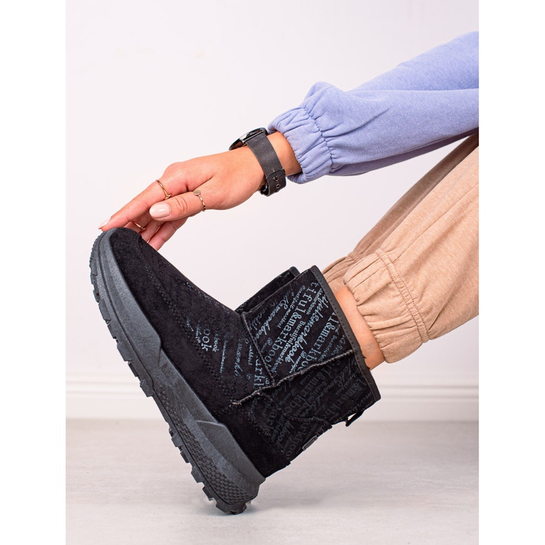 TRENDI Mukluki caliente en la plataforma negro 1