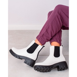 Goodin Botines Chelsea en la plataforma blanco 1