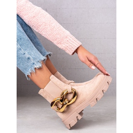 S. BARSKI Botas de ante en la plataforma S.BARSKI beige 4