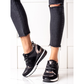 Zapatillas de cuña VINCEZA negras negro 2