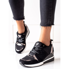 Zapatillas de cuña VINCEZA negras negro 3