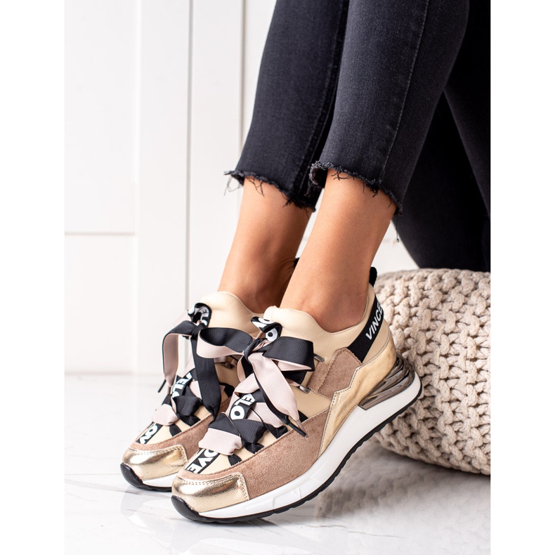 Deportivas atadas con cinta VINCEZA marrón 2 Deportivas atadas con cinta VINCEZA marrón 2