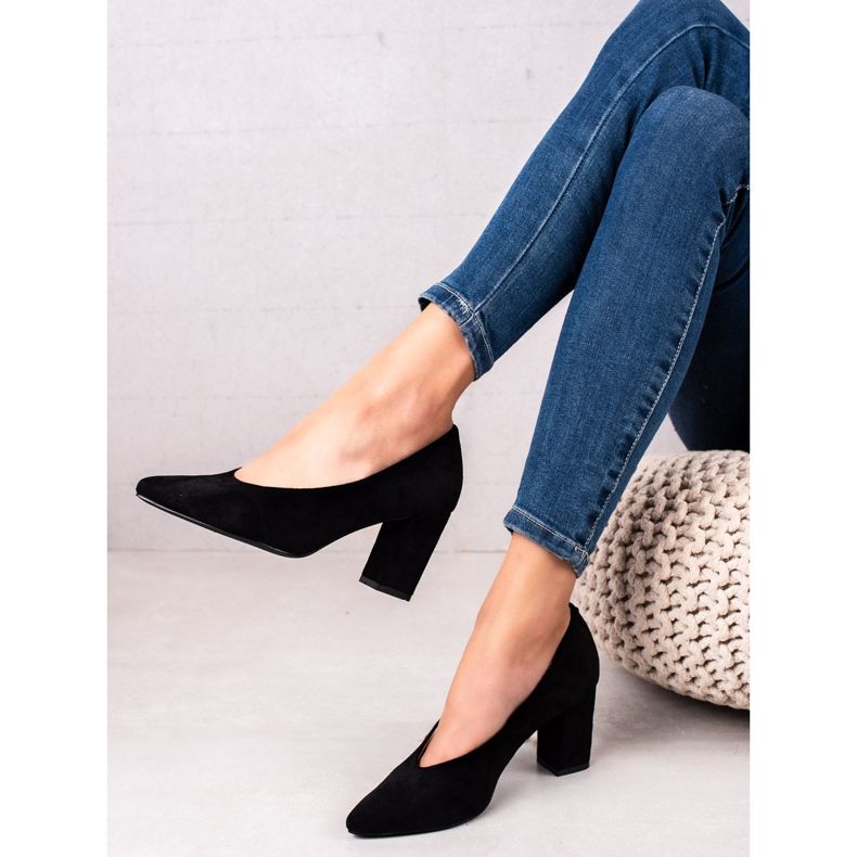 Salones VINCEZA de ante negro 1