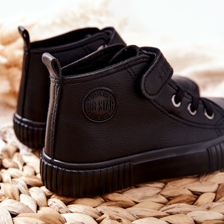 Zapatillas Altas Para Niños Con Velcro Big Star II374016 Negro 1